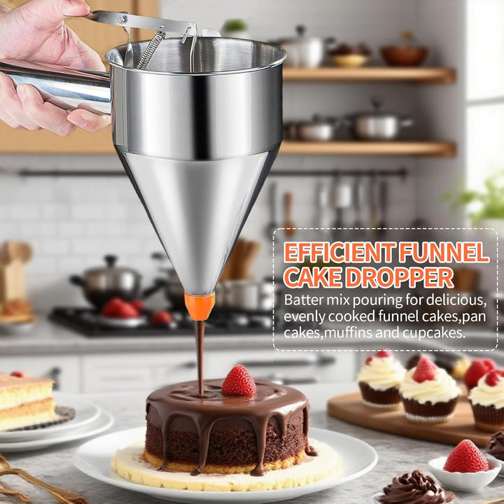 Teigspender Teigportionierer, 1.2L Teigportionierer Edelstahl Pfannkuchen Teigspender eigspender mit