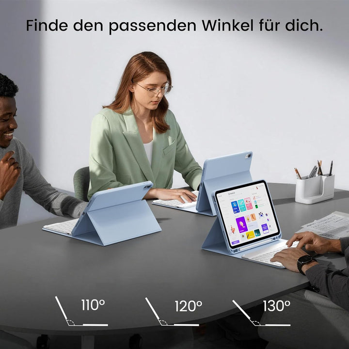 Hülle mit Tastatur für iPad A16 11 Generation 2025 (11 Zoll), iPad 10 Generation 2022 (10.9 Zoll) mi