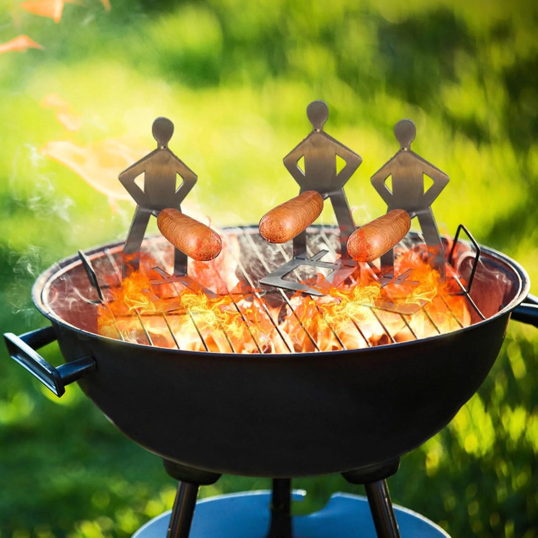Glassteine Kinder Lustige Hot Dog Wurst Ständer BBQ Grill Rack Edelstahl Bräter Rack Stehen BBQ Werk