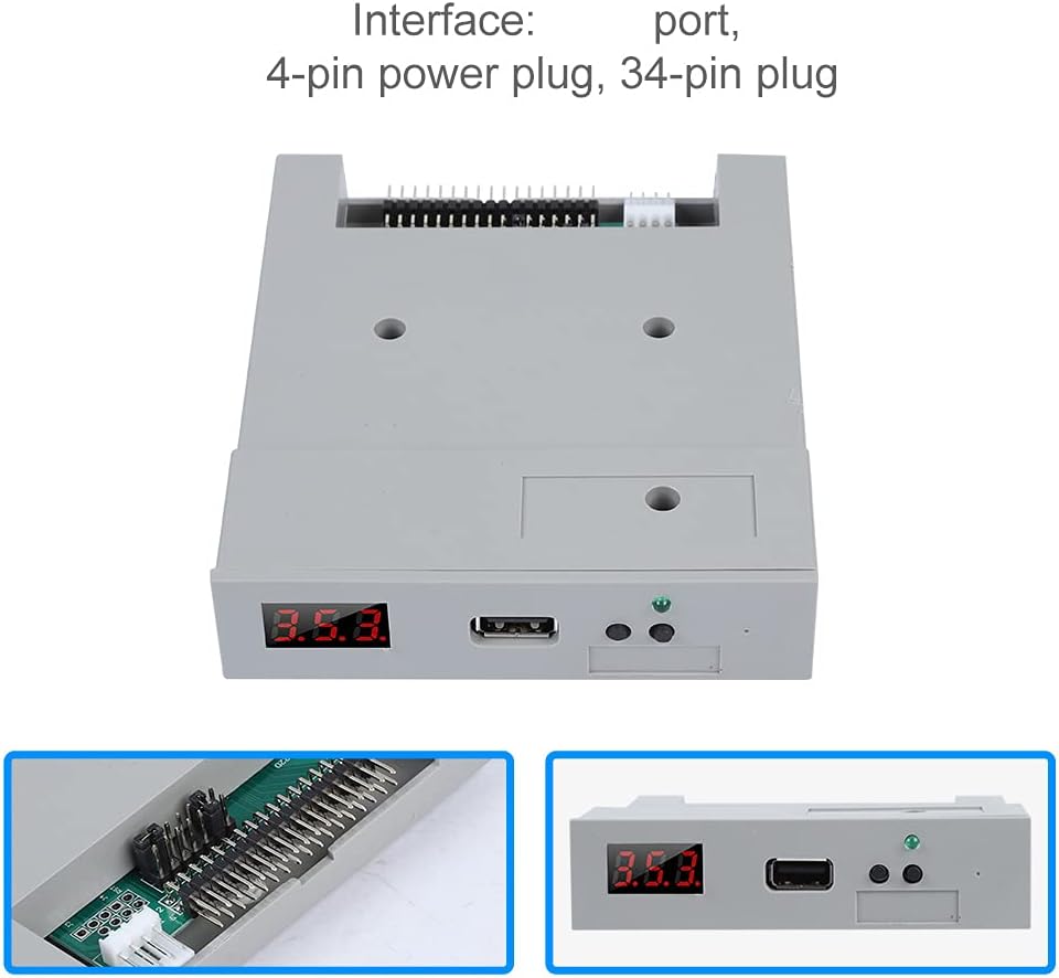 Sharainn Floppy-USB-Emulator, Plug-and-Play-3,5-Zoll-1,44-MB-Diskettenlaufwerk-Emulator für industri