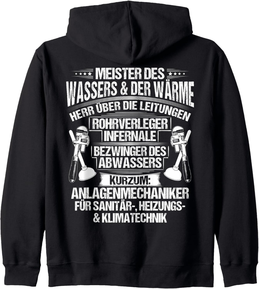 Klempner Bezwinger Des Abwassers Sanitär Anlagenmechaniker Kapuzenjacke