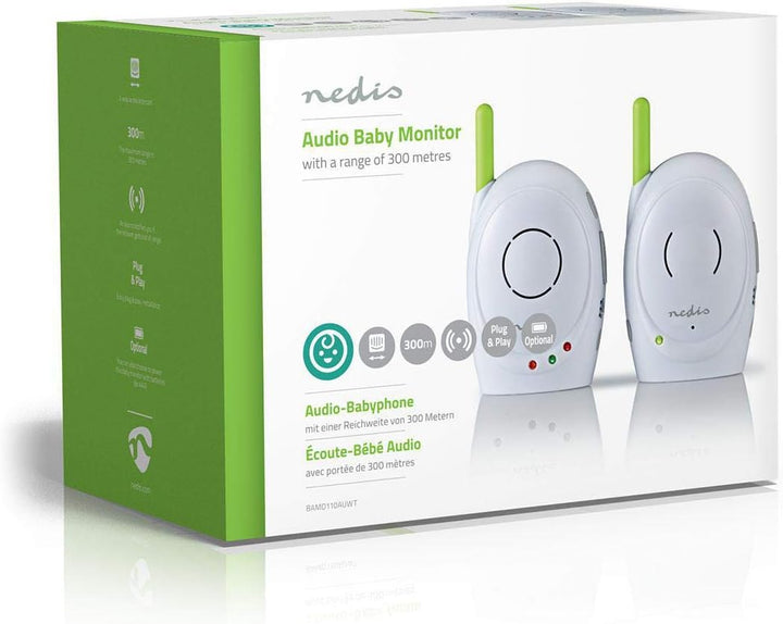 Nedis - Audio-Baby-Monitor - Babyphone - Gegensprechfunktion - Batteriebetrieben/Netzstromversorgung
