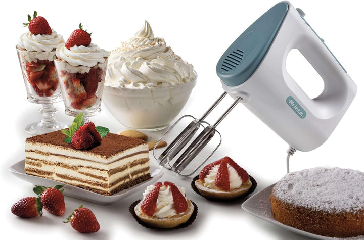 Ariete 1545 Handmixer Breakfast, 450 W, 5 Geschwindigkeiten, Turbo-Funktion, 2 Schneebesen, Weiss &