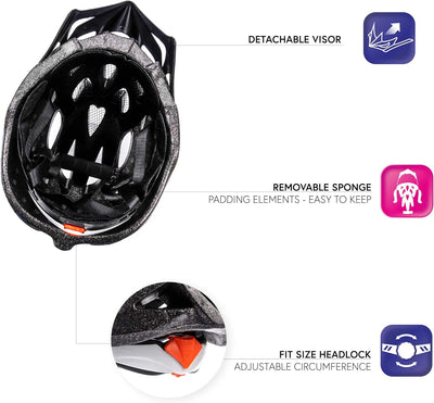 meteor® Urban Fahrradhelm Herren Damen Kinder-Helm MTB rollerhelm mädchen kinderfahrradhelm für Down