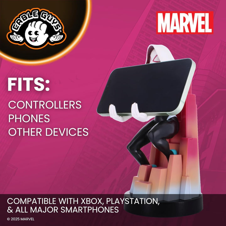 Cable Guys - Marvel Spider-Gwen Gaming Accessories Holder &amp; Phone Holder for Most Controller (Xbox,