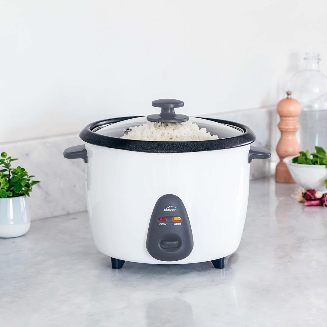 Lacor - 69233 - Elektrischer Reiskocher mit abnehmbarem Inneneimer von 1,8 L, Antihaft 100% ECO und