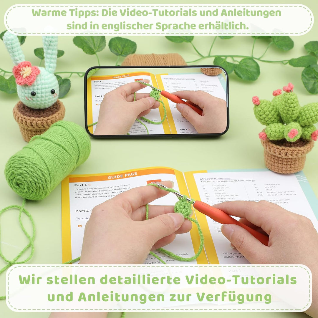 Namner Häkelset für Anfänger, Häkelnadel Set, Häkeln für Anfänger, Häkel-Starterset Fleshiness, für