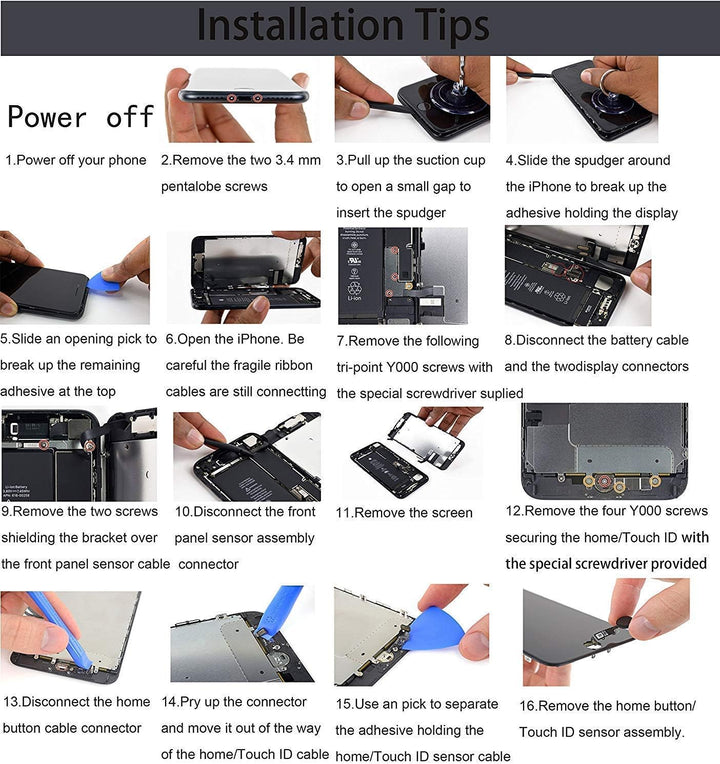 Xlhama Ersatzbildschirm Touchscreen LCD Display Kompatibel für iPhone 8 Weiss mit Reparaturwerkzeug,