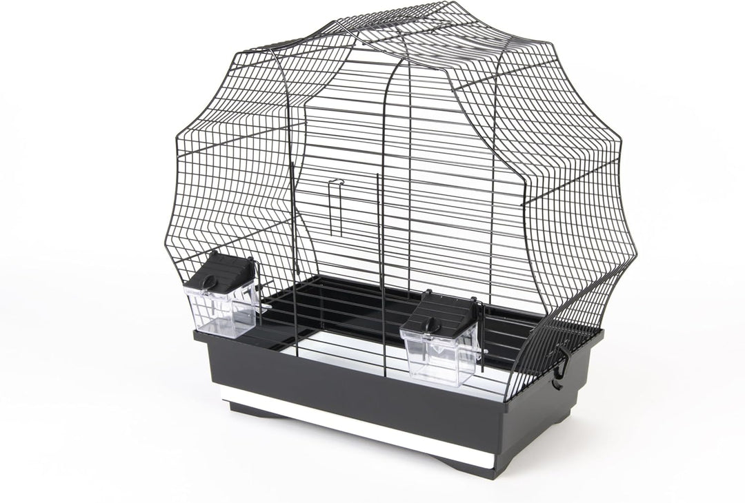 Vogelkäfig, Vogelheim, Vogelbauer, schwarz, 48 x 25,5 x 47 cm
