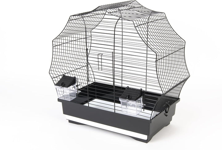 Vogelkäfig, Vogelheim, Vogelbauer, schwarz, 48 x 25,5 x 47 cm