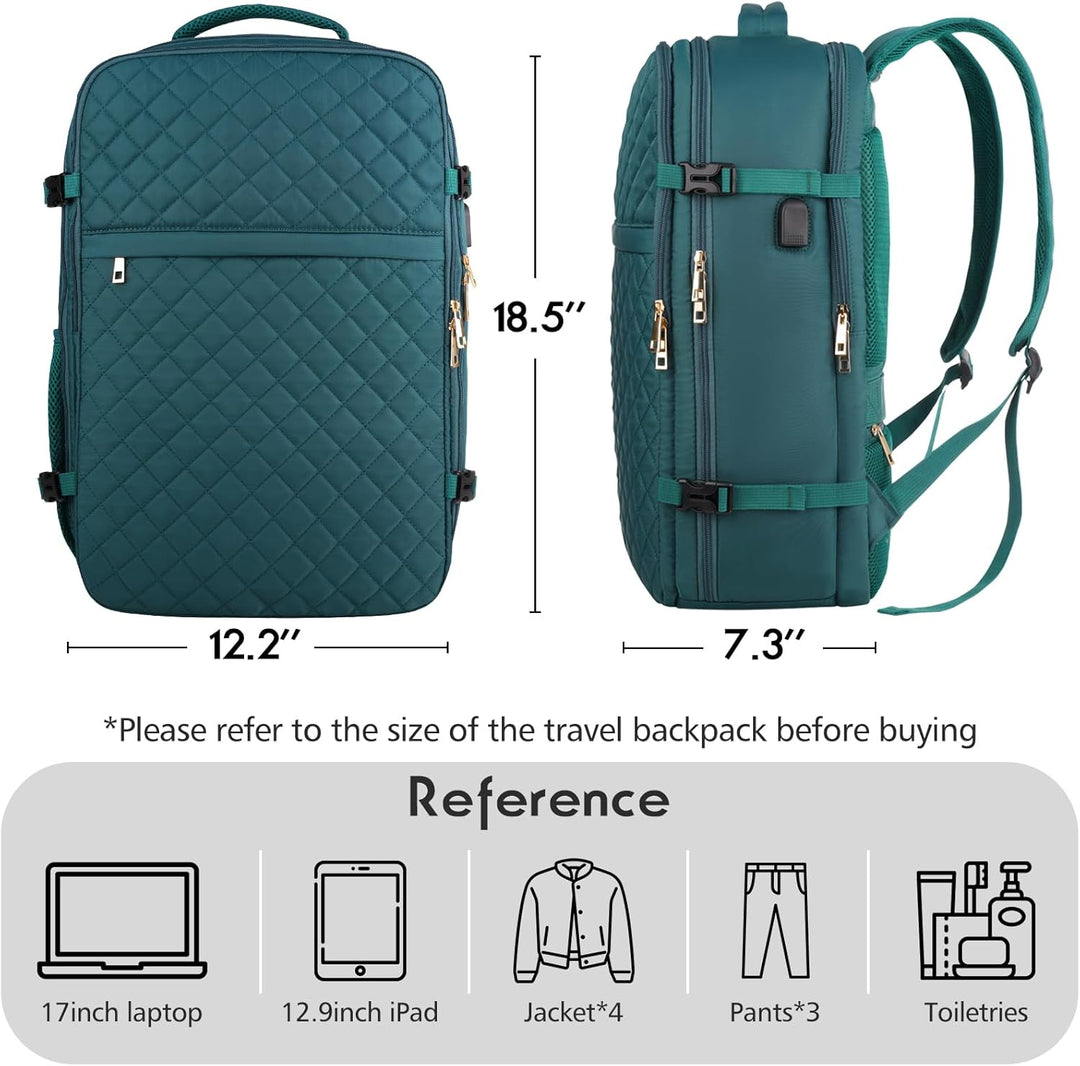 MOMUVO Ryanair Handgepäck 46x31x20, Reiserucksack Handgepäck Flugzeug mit 17.3 Zoll Laptopfach und U
