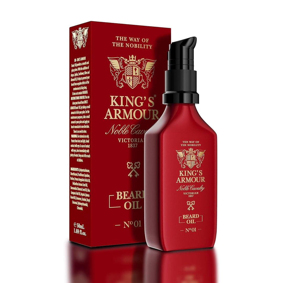 King’s Armour Bartöl (50 ml) – macht weich, stärkt, lässt den Bart wachsen und pflegt ihn – Einzigar