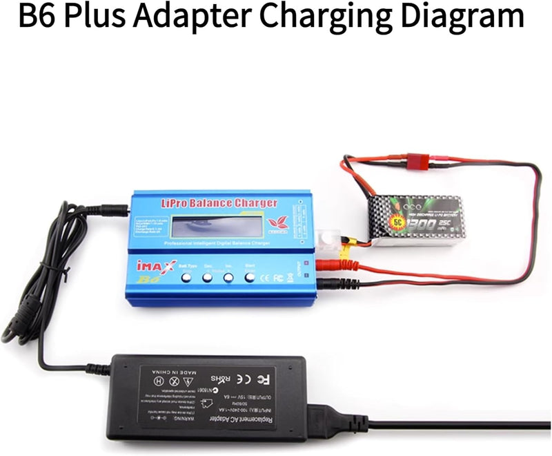 Fafeicy B6 80W digitales LCD-Ladegerät, für parallelen Laden von LiPo NiMH RC-Akku, mit Eingangsspan