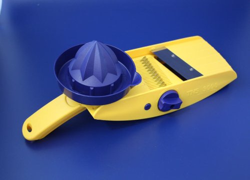 KOMPLETT-SET MIT ERSATZMESSER MESSERSCHUTZ ORIGINAL TNS 3000 GEMÜSEHOBEL ALL IN ONE (Gelb - Yellow),