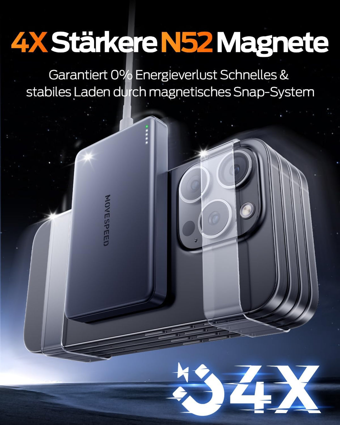 MOVESPEED MagSafe Power Bank 10000mAh Powerbank Slim Magnetische Powerbank Wireless Portable Charger