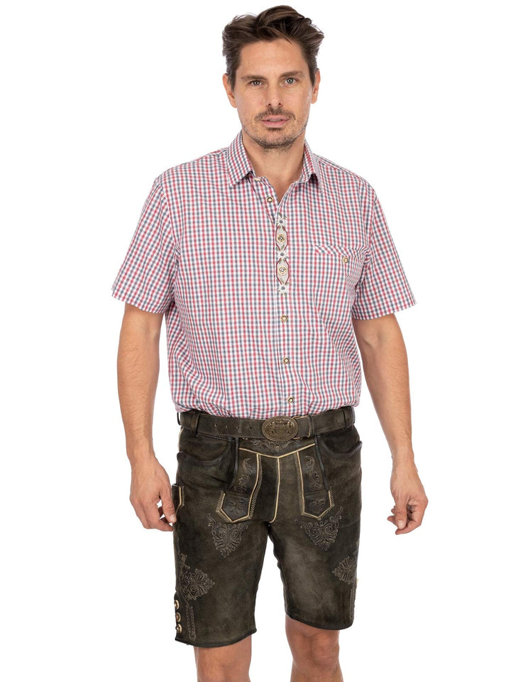 MADDOX Lederhose kurz AMMERSEE antik Smoke 48 Braun, 48 Braun