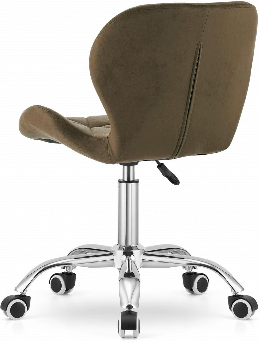 NMK HOME Drehstuhl mit Rollen - Höhenverstellbar Polsterstuhl - Home Office Samt Stuhl mit Geometris