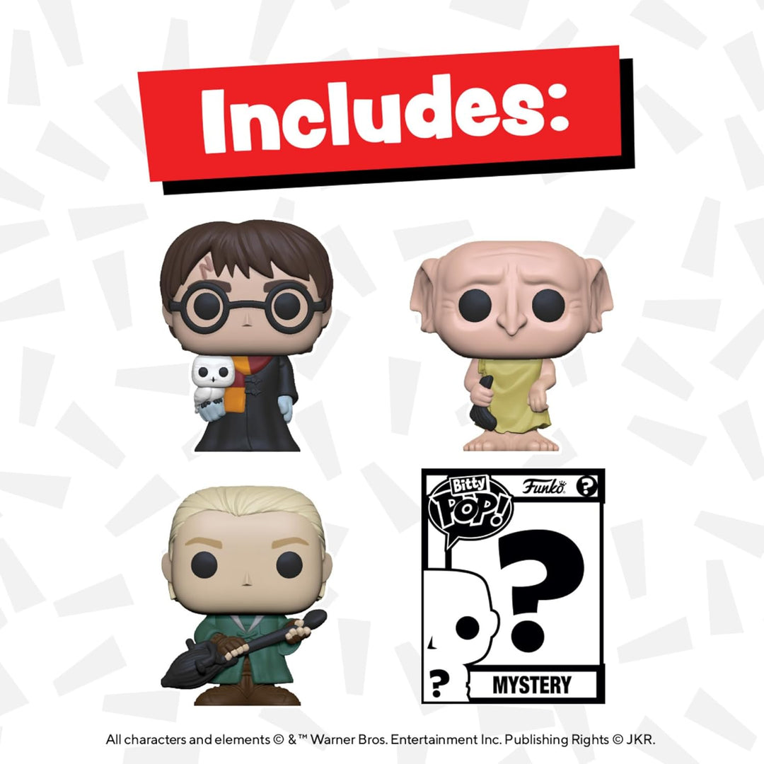 Funko Bitty Pop! Harry Potter - Harry Potter™, Draco Malfoy™, Dobby™ und eine Überraschungs-Mini-Fig