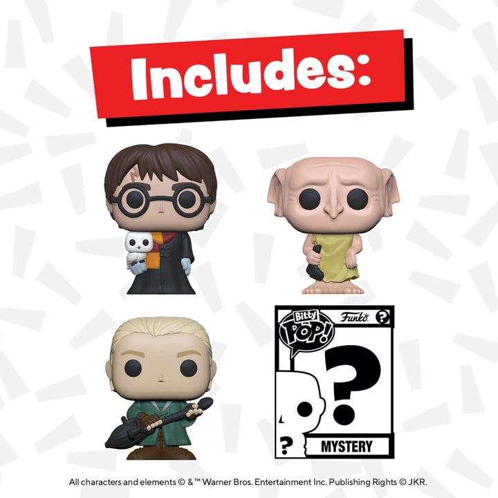 Funko Bitty Pop! Harry Potter - Harry Potter™, Draco Malfoy™, Dobby™ und eine Überraschungs-Mini-Fig