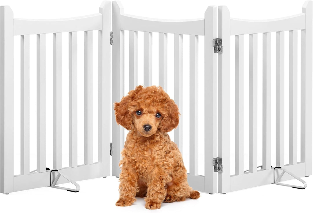 Yaheetech Absperrgitter Hund Schutzgitter, HxB: 60,5 x 151,5 cm, Treppengitter mit 2 Stützfüssen, Fa