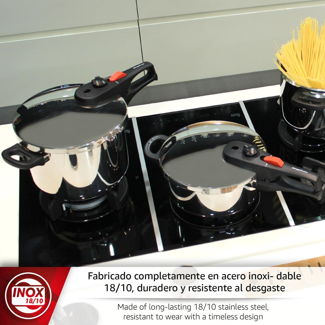 M MAGEFESA 01OPPRAPL06 MAGEFESA 01OPPRAPL06-Schnellkochtopf Modell Practika Plus, Edelstahl, (6L) UK