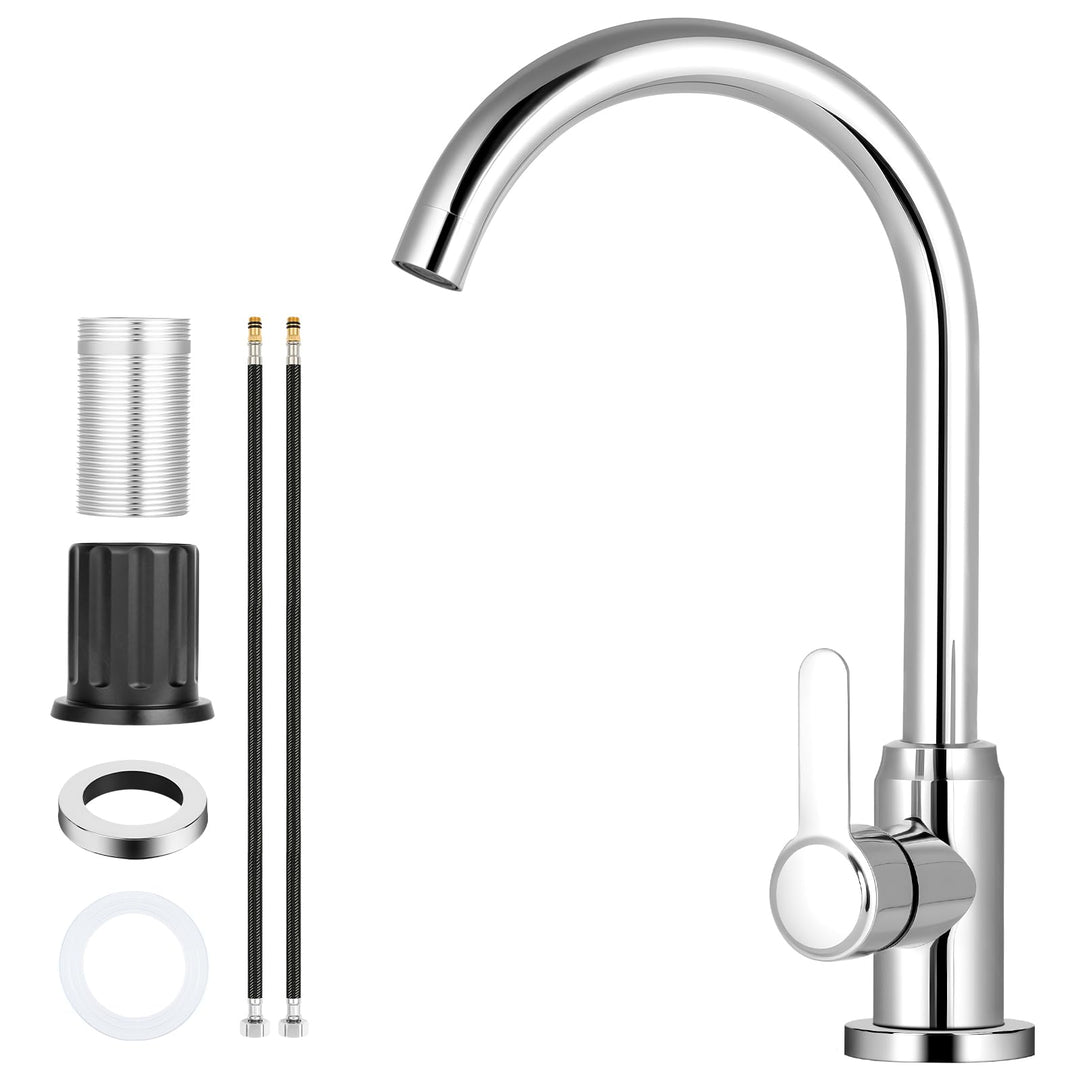 Flintronic Wasserhahn Küche, Spültischarmatur mit Wasserspar Aerator, Mischbatterie Küche 360° Schwe