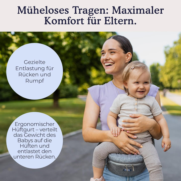 Beco Gemini Hüftsitz Babytrage – 4-in-1 Ergonomische Kindertrage für Neugeborene & Kleinkinder (0-36