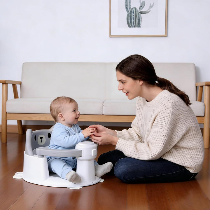 REDCAMP Baby Badewannensitz mit 4 starken Saugnäpfen, aufklappbare Armlehnen für einfachen Ein- und