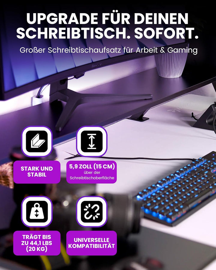 Arozzi Arena Desk Riser Large (Black) Schwarz Large Desk Riser, Schwarz Large Desk Riser