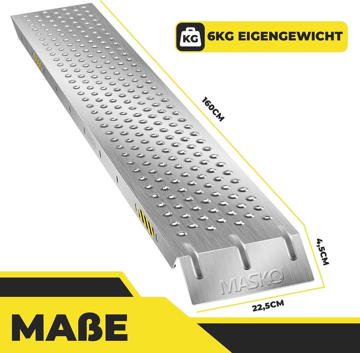 MASKO® 2X Auffahrrampe | Verladerampe | Verladeschiene | verzinkter Stahl | Antirutsch | 200kg* Pro