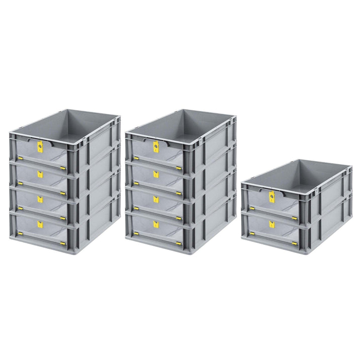 SparSet 10x Eurobox NextGen Insight Cover | HxBxT 17x40x60 | 34 Liter | Niedrig/Gelb | Eurobehälter,