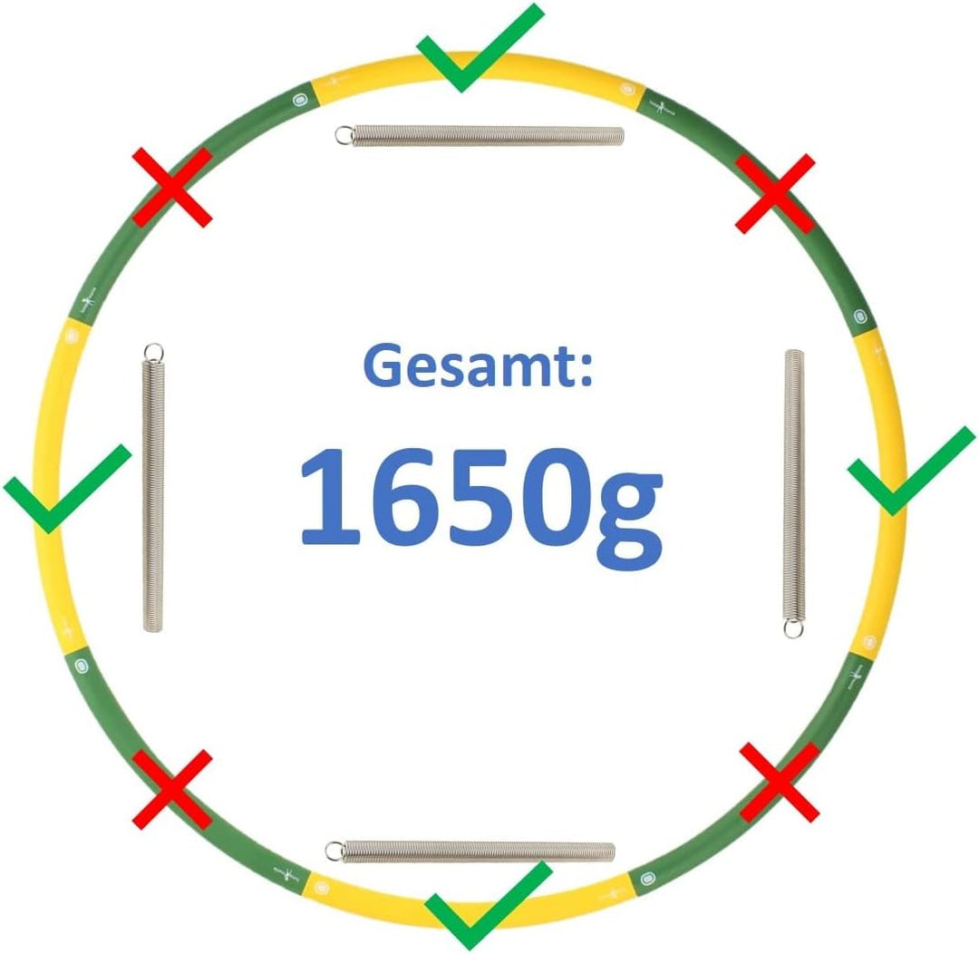 HOOPOMANIA Booster Hula Hoop mit Gewicht - füllbar [0,85 – 2,45 kg] Hula Hoop Erwachsene Hoop + 4x20