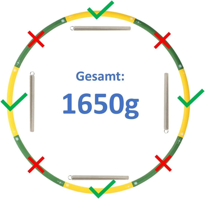 HOOPOMANIA Booster Hula Hoop mit Gewicht - füllbar [0,85 – 2,45 kg] Hula Hoop Erwachsene Hoop + 4x20