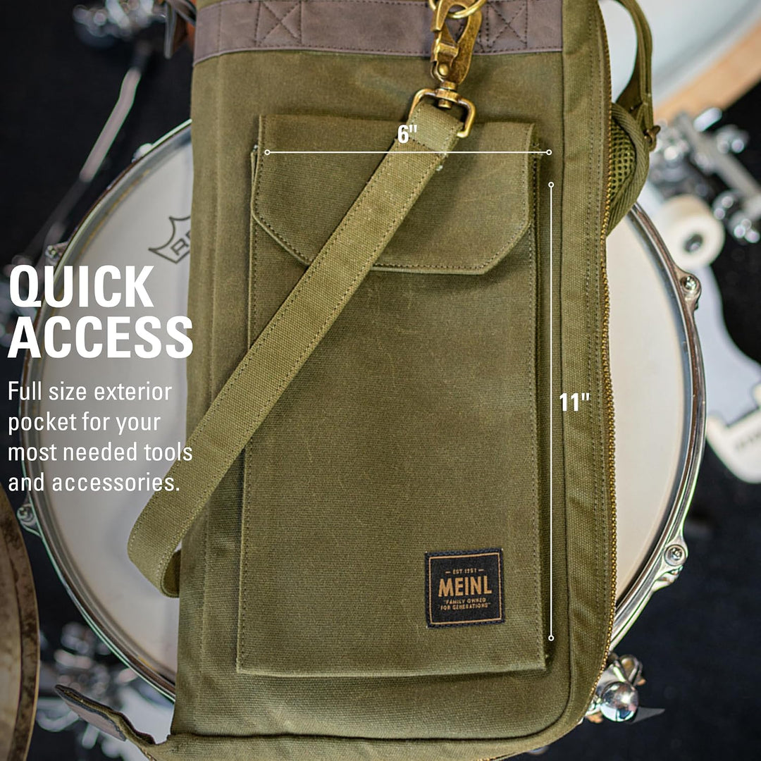 Meinl Cymbals Drumstick Tasche – Grün – Waxed Canvas Collection – Gigbag für Sticks, Mallets, Jazz-B
