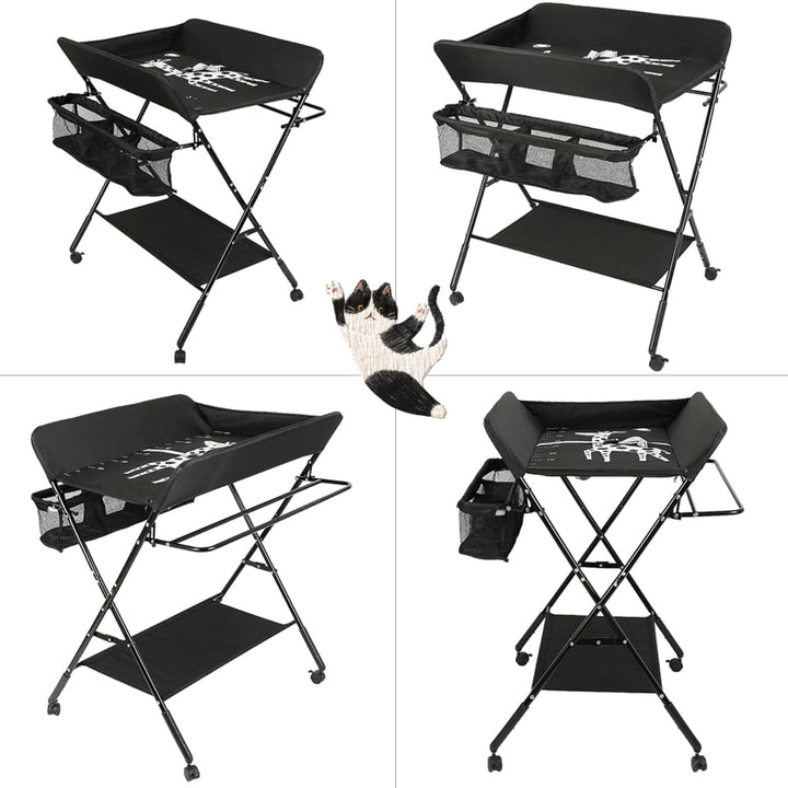 Wickeltisch, 3-in-1, Wickelkommode für Baby, von Geburt bis 12 Monate (bis 25 kg), Wickeltisch, falt
