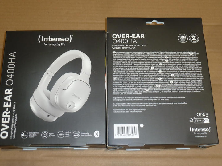 Intenso O400HA Over-Ear Kopfhörer - Hybrid Active Noise Cancelling, bis zu 75 Stunden Laufzeit und B