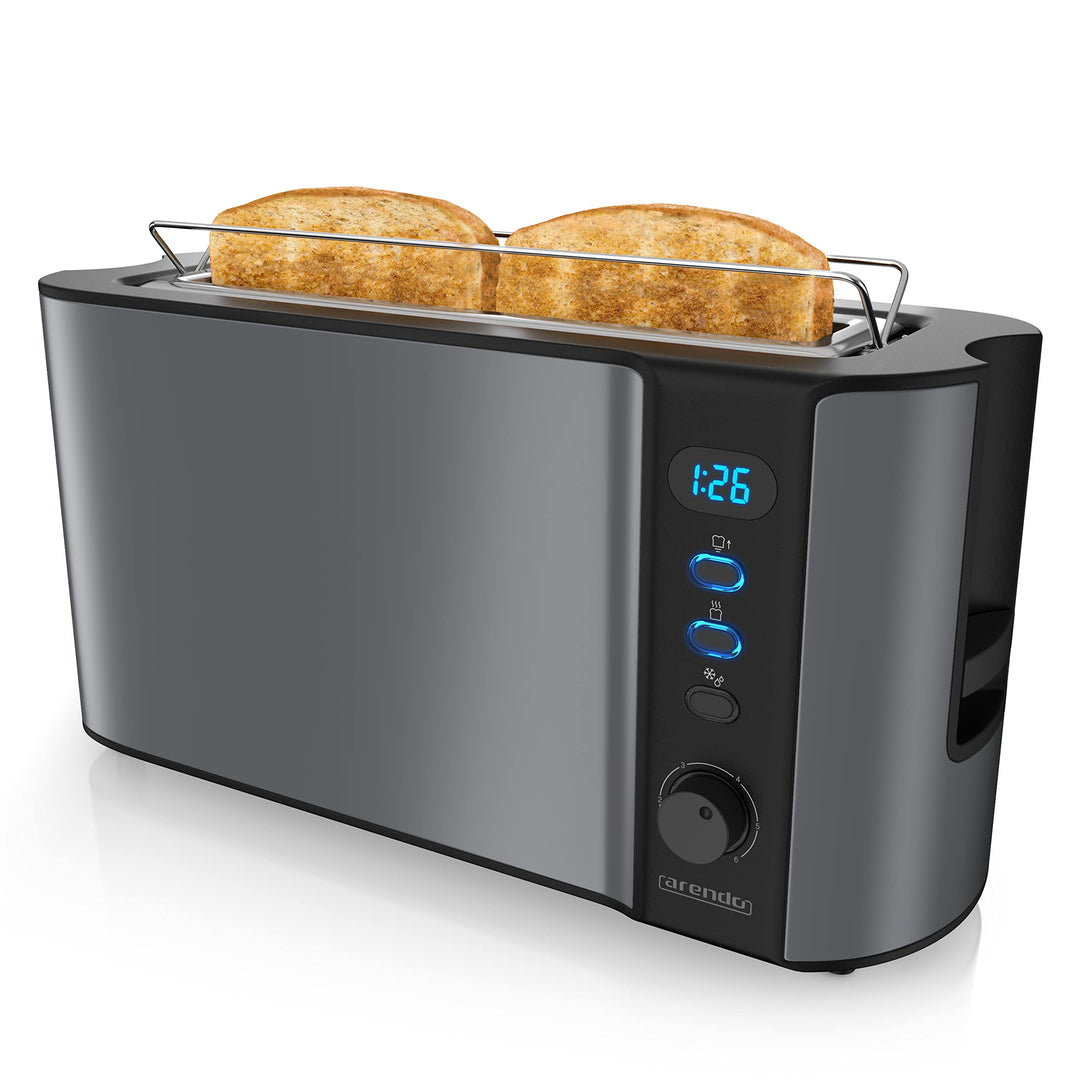 Arendo - Automatik Toaster Langschlitz - Defrost Funktion - Wärmeisolierendes Doppelwandgehäuse - in