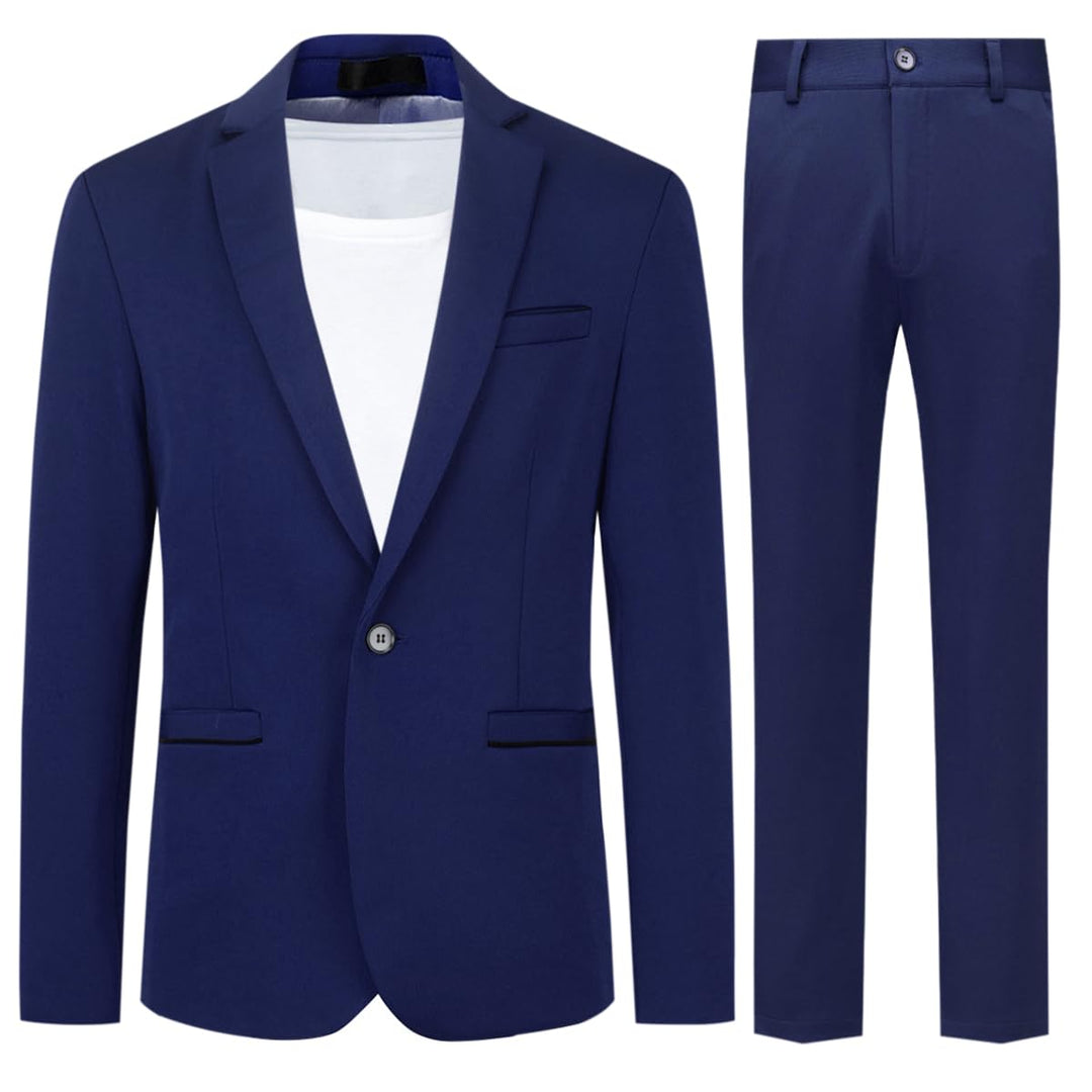 Allthemen Anzug Herren 2 Teilig Slim Fit Herrenanzug EIN Knopf Business Hochzeitanzug für Männer S D