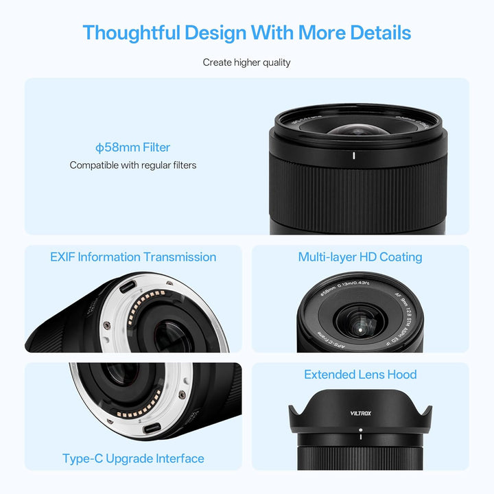VILTROX AF 9mm F2.8 Air APS-C Objektiv für Sony E-Mount, 113,8° Ultraweitwinkel STM Prime Autofokus-