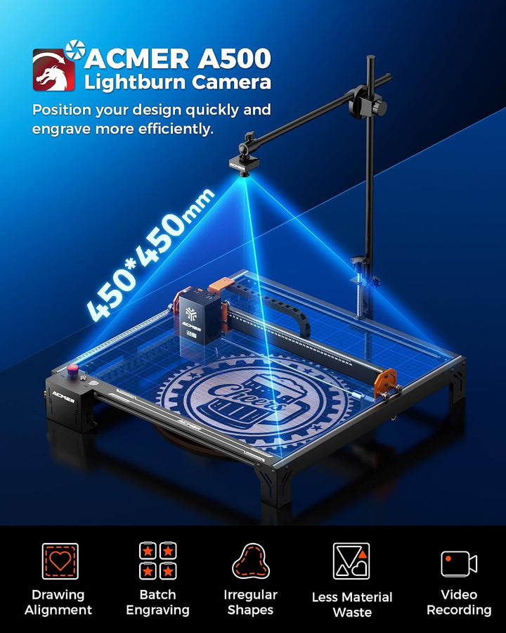 ACMER A500 LightBurn Kamera für Lasergravierer, 5MP-Laserpositionierungskamera, Erfassungsbereich 45