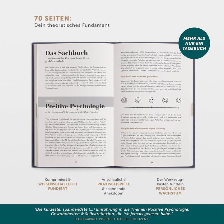 UrBestSelf 6-Minuten-Tagebuch (Das Original) | Achtsamkeitstagebuch, Anti-Stress Journal | Der Milli