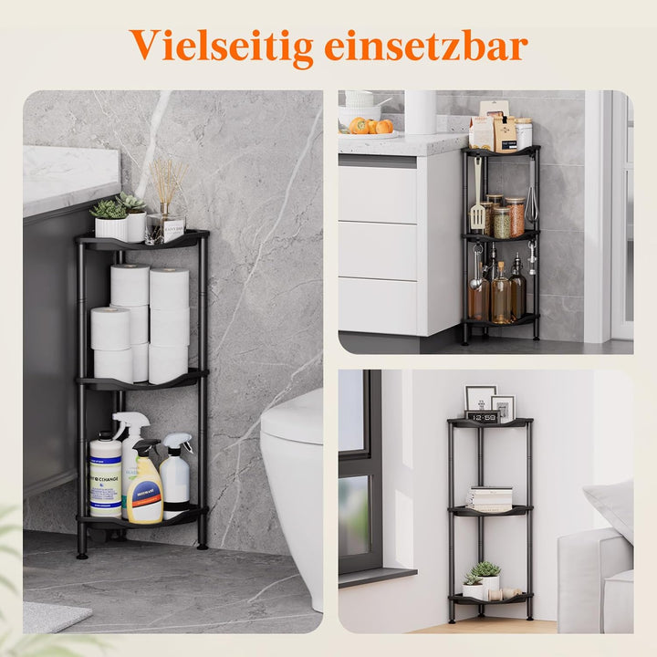 Lifewit Duschablage Stehend, 3 Ablagen Kunststoff Duschregal Ohne Bohren, Höhen Verstellbar Duschreg