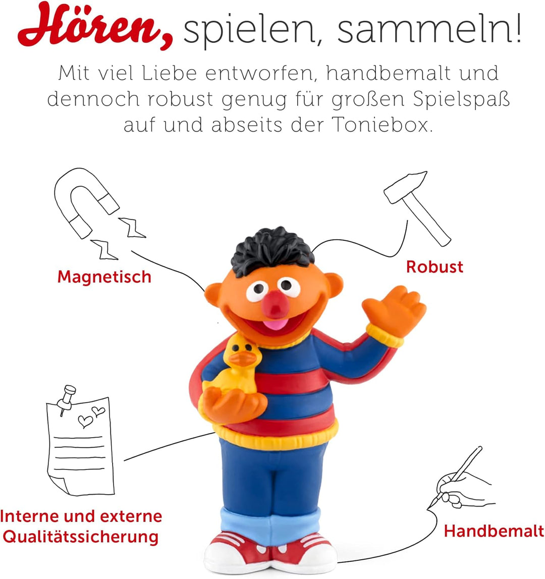 tonies Hörfigur für Toniebox, Sesamstrasse – Ernie, Hörspiel mit Liedern für Kinder ab 3 Jahren, Spi