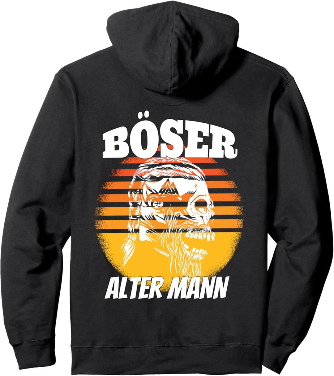 Retro Böser alter Mann als Totenkopf Schädel Skull Pullover Hoodie