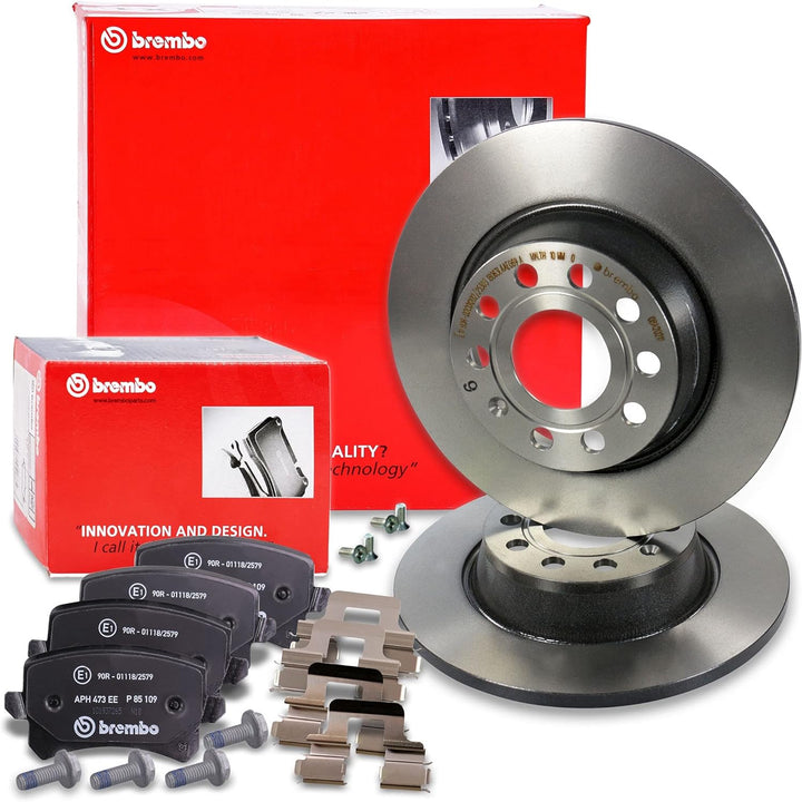 BREMBO Coated Disc Line Bremsenset Hinterachse inkl. Bremsscheiben Hinten Ø 282 mm Voll und Bremsbel