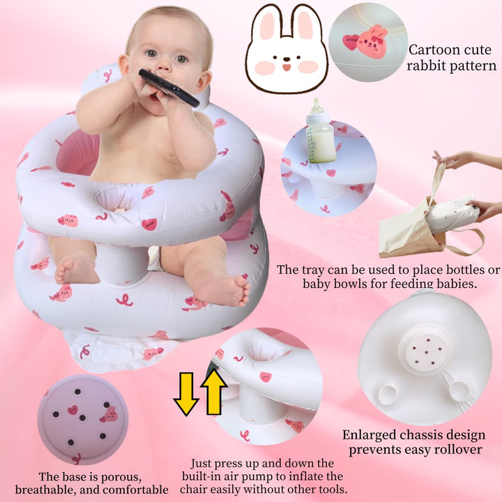 Aufblasbarer Baby-Sitz für Babys ab 4-24 Monaten,Rückenstützsofa,Baby Boden-Sitzunterstützung zum Si