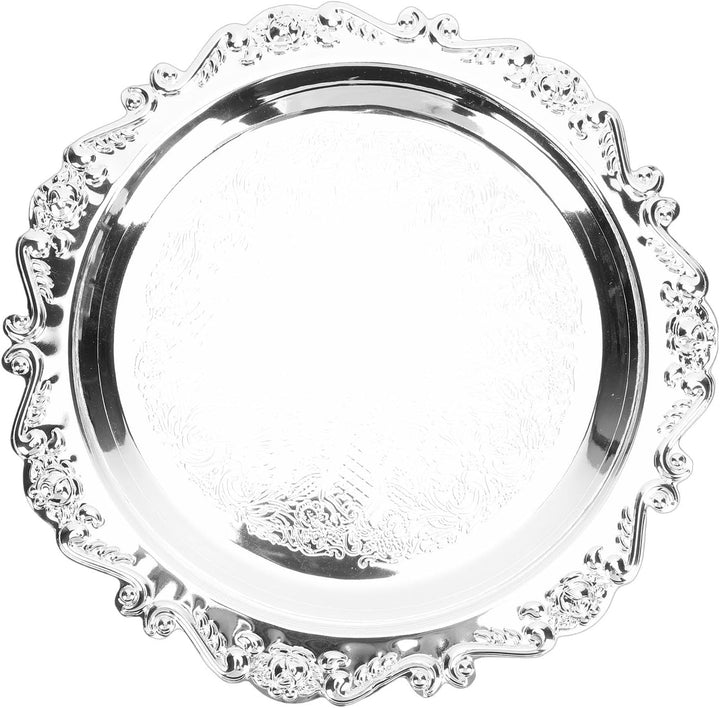 Qcwwy Servierplatte mit Blumengravur, Vintage-Servierplatte, Retro-Blumengravur, Spiegel, Dekorative