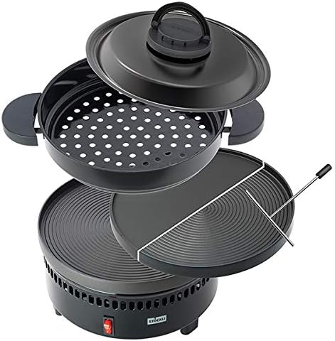 Stöckli 0086.02G Maroniofen mit emaillierter Pfanne und Deckel inklusive Grill- und Crêpeplatte