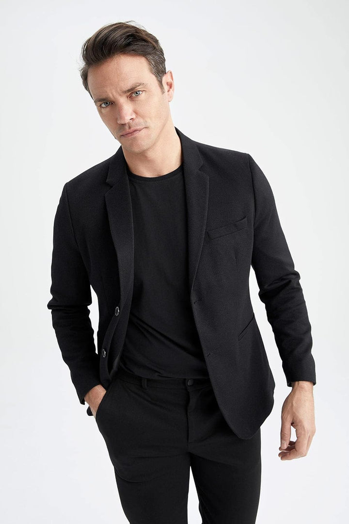 DeFacto Herren Blazer 54 Schwarz, 54 Schwarz