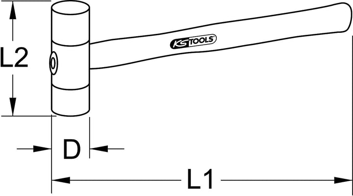 KS Tools 140.5202 Kunststoffhammer, 340g 340 g, 340 g